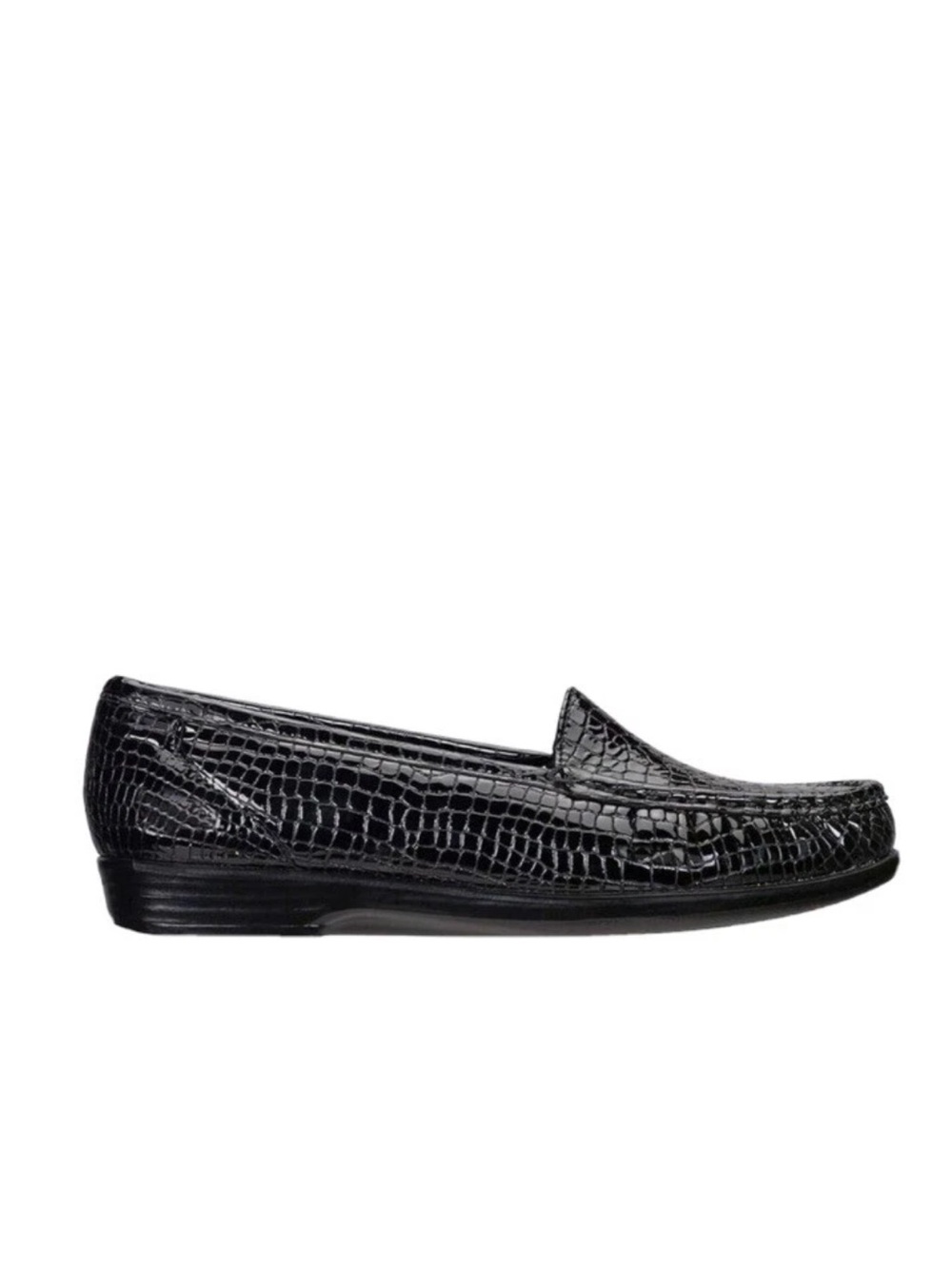 SAS Simplify Women's Black Moc Croc Patent Leather Comfort Shoes NIB Size 9.5 N